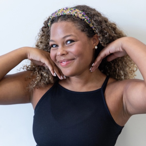 All That Glitters Headband-Mardi Gras - Picture 2 of 3